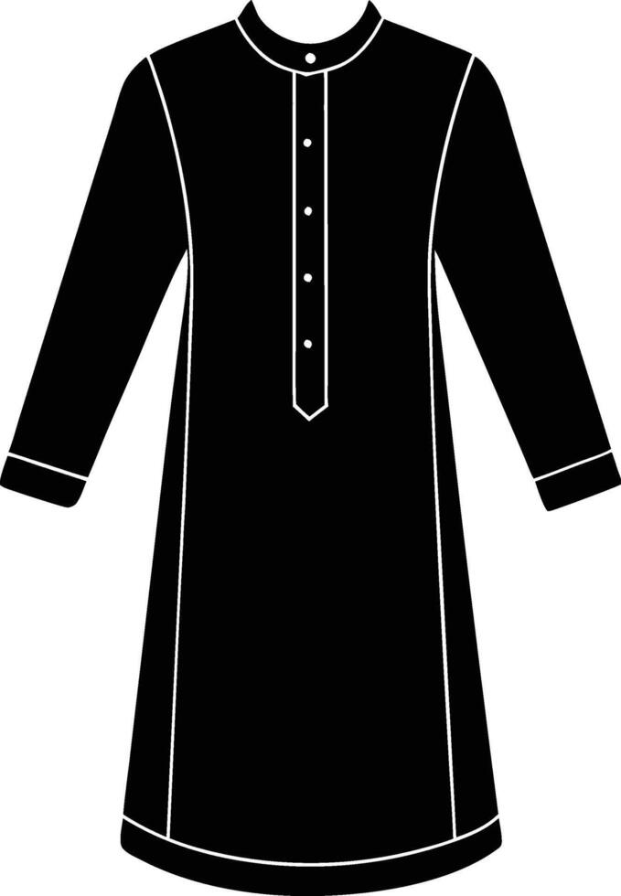 Modern Kurta Silhouette Art for Designers vector