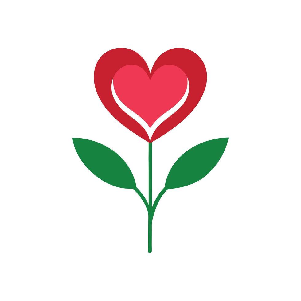 Beautiful Heart Design with Blossoming Flowers on White Background vector
