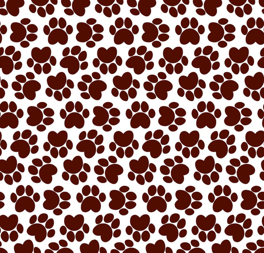 Doodle dog paw seamless pattern background. puppy paw track. Abstract dog paw seamless pattern for card, invitation, poster, banner, placard, diary, album, sketch book cover etc. vector