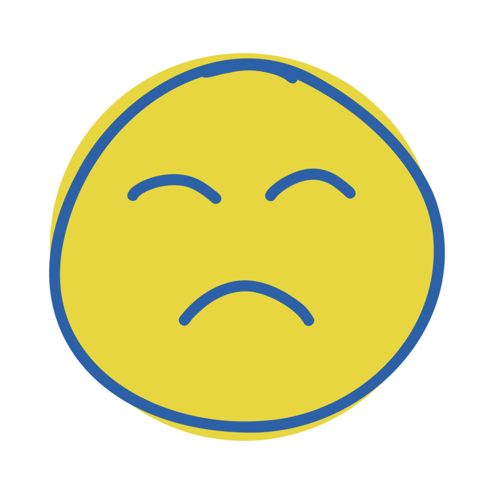 Sad sticker expression png