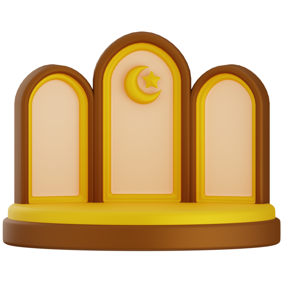 3D Ramadan stage Islamic podium png