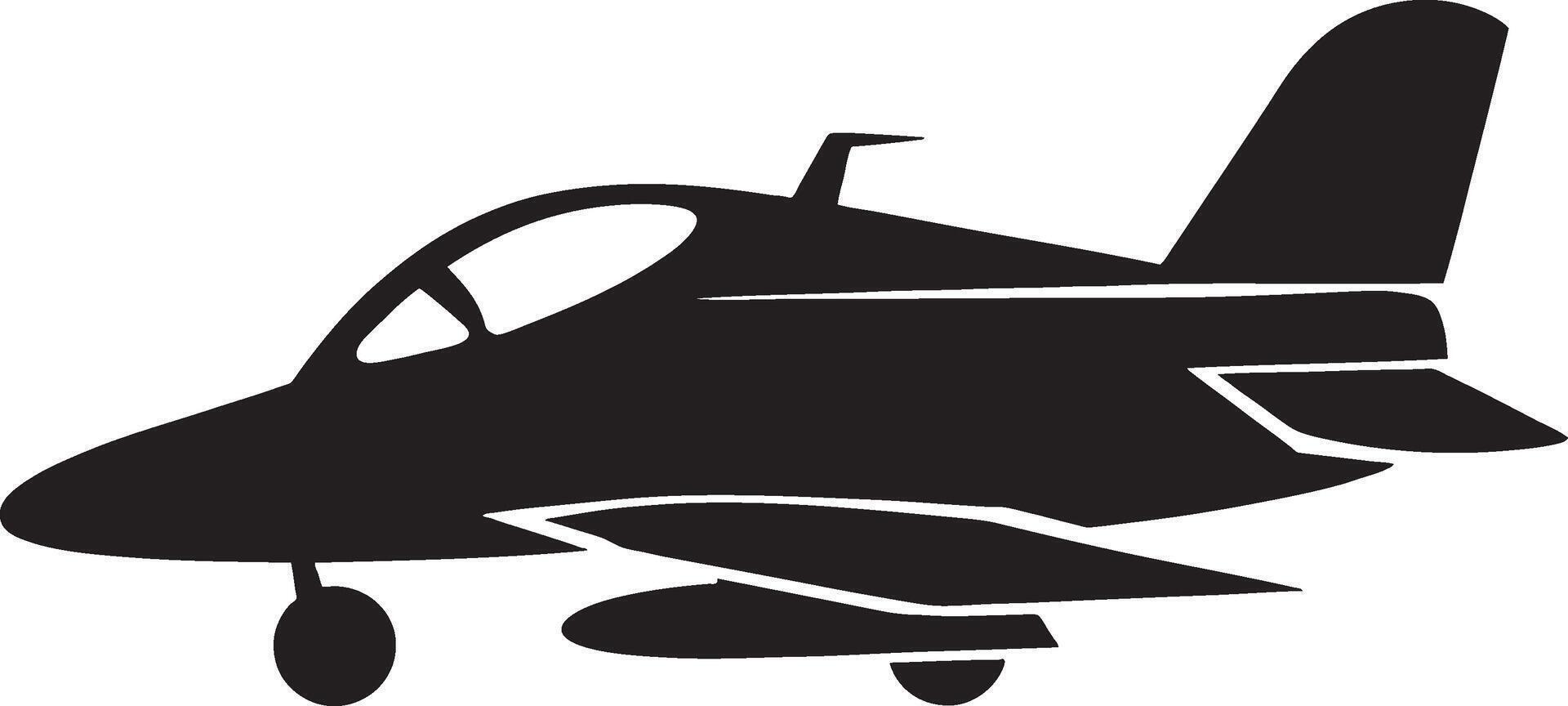 A silhouette fighter jet is ready to fly vector
