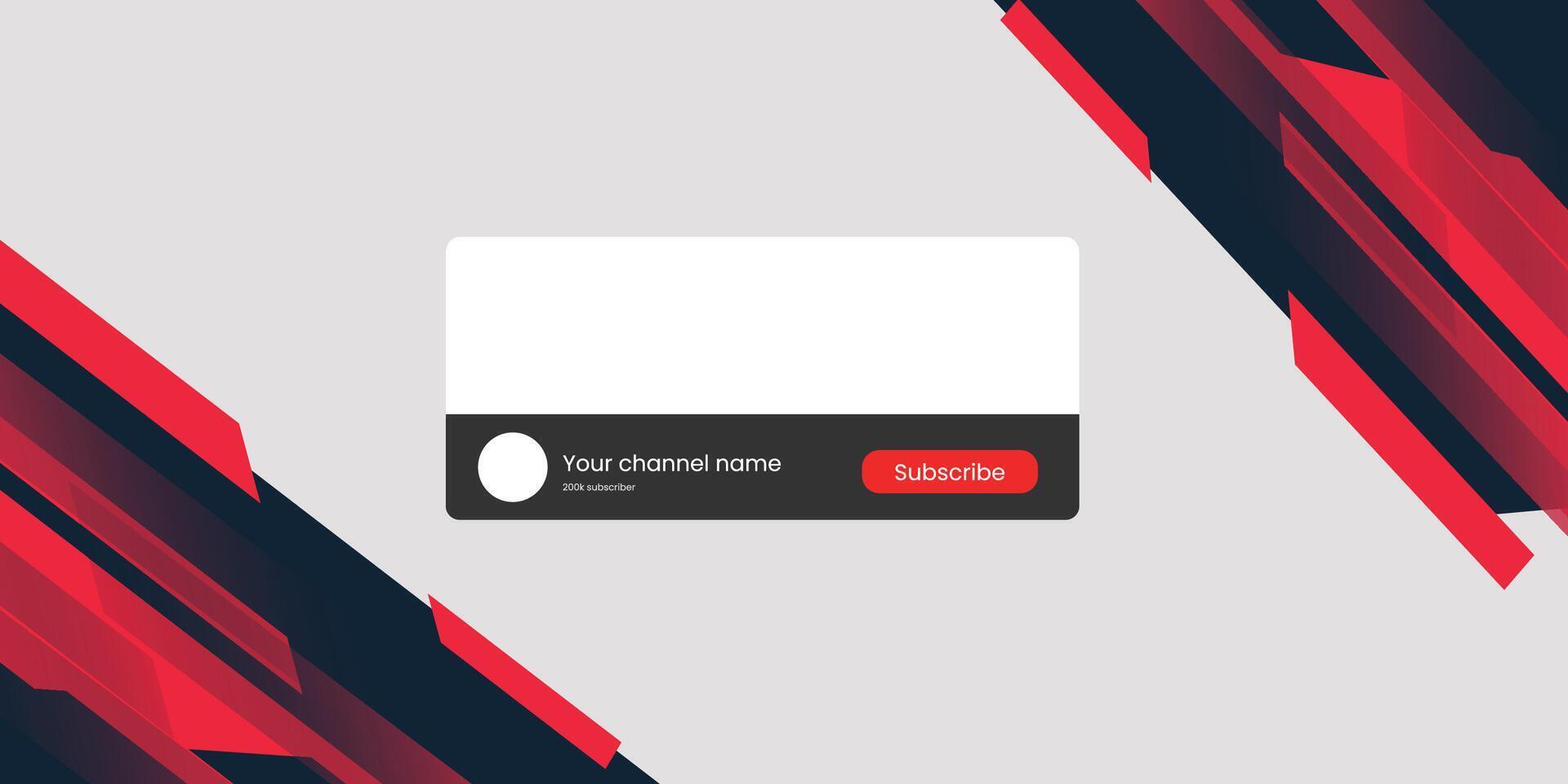 Gaming subscribe card red and black vector