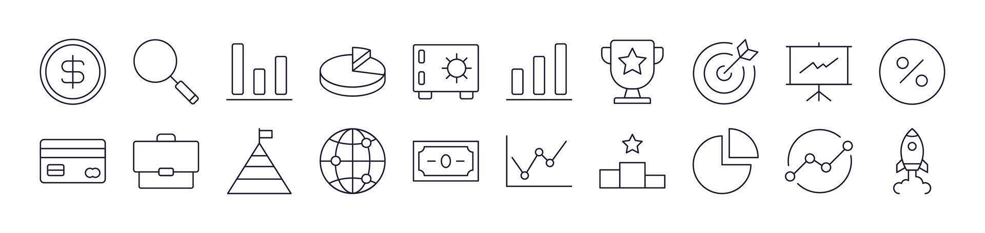 Business, Entrepreneurship, Startup Related Line Icon Collection. Editable Stroke. Perfect for Infographics, Articles, Books, Flyers, Banners vector