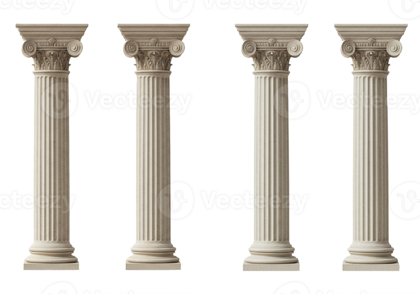 columns of ancient roman roman columns. roman columns, isolated on white background. 3 d illustration png
