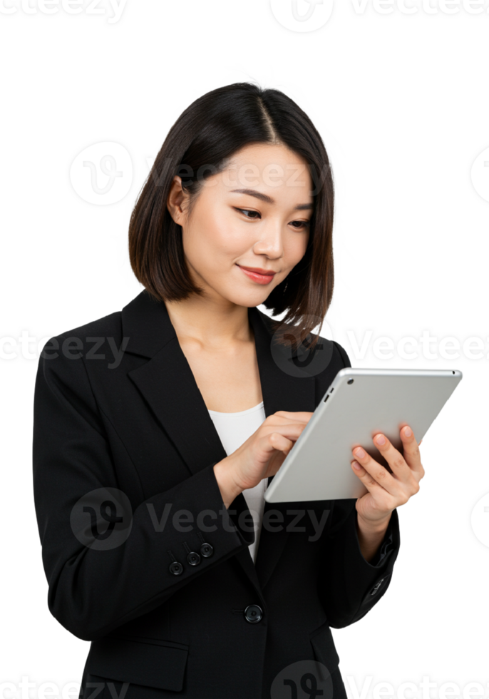 asian business woman with laptop png