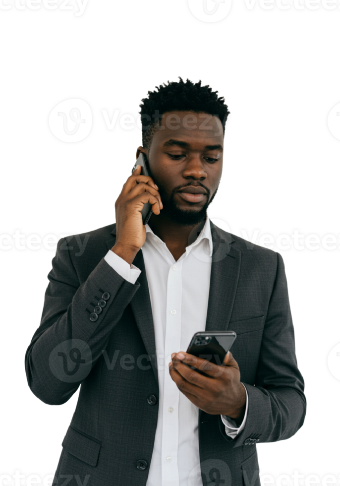 businessman with a phone transparent png