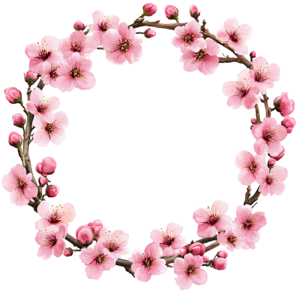 Beautiful Wreath of Cherry Blossoms png