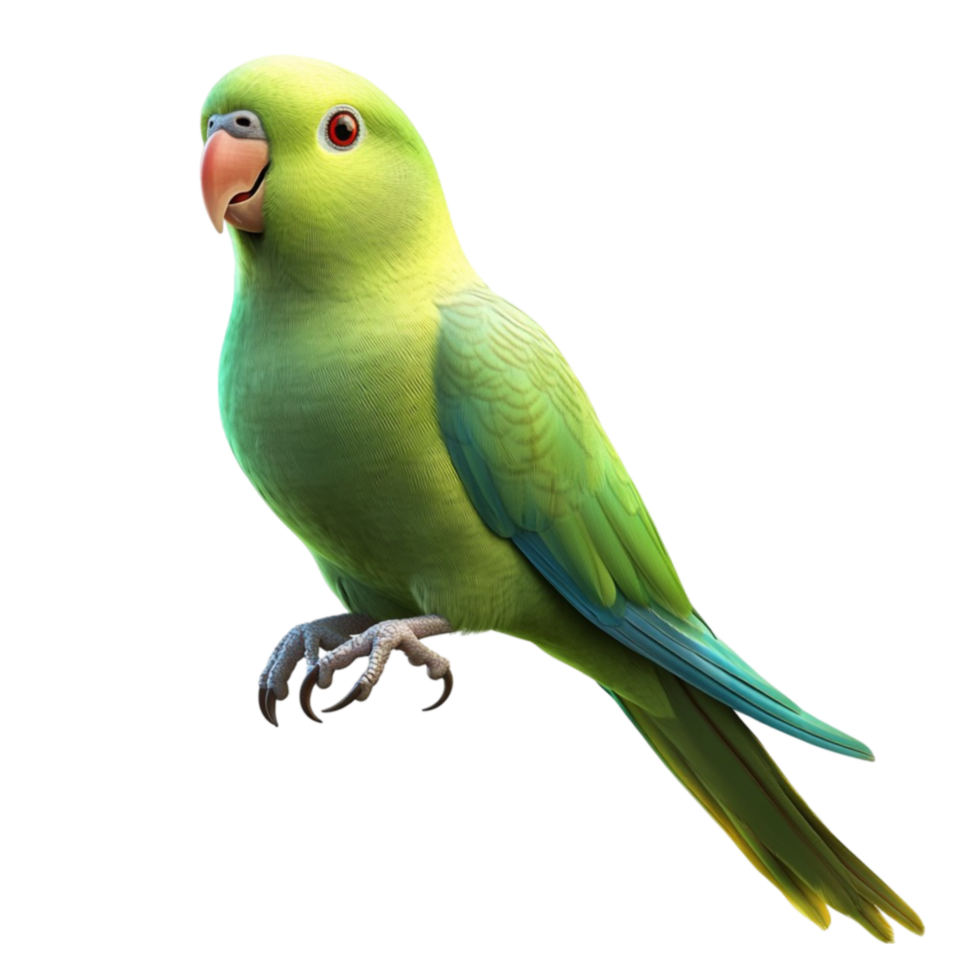 Green Parrot with a Red Beak png