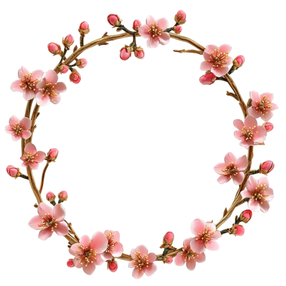 Beautiful Wreath of Pink Flowers png