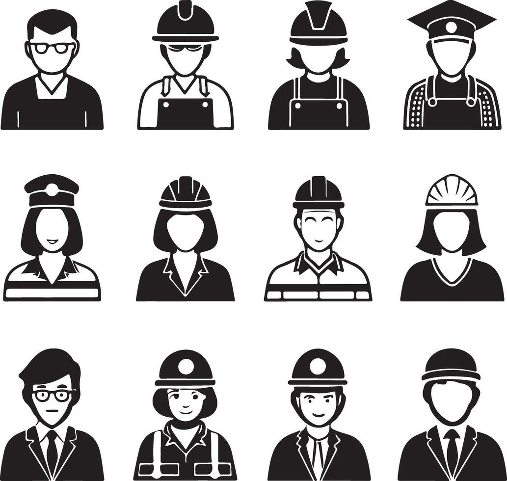 Profession and Occupation Icons vector