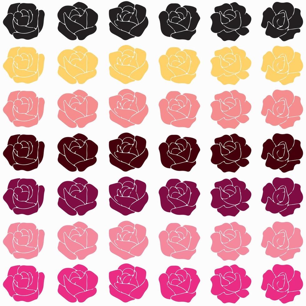 Colorful Rose Pattern vector