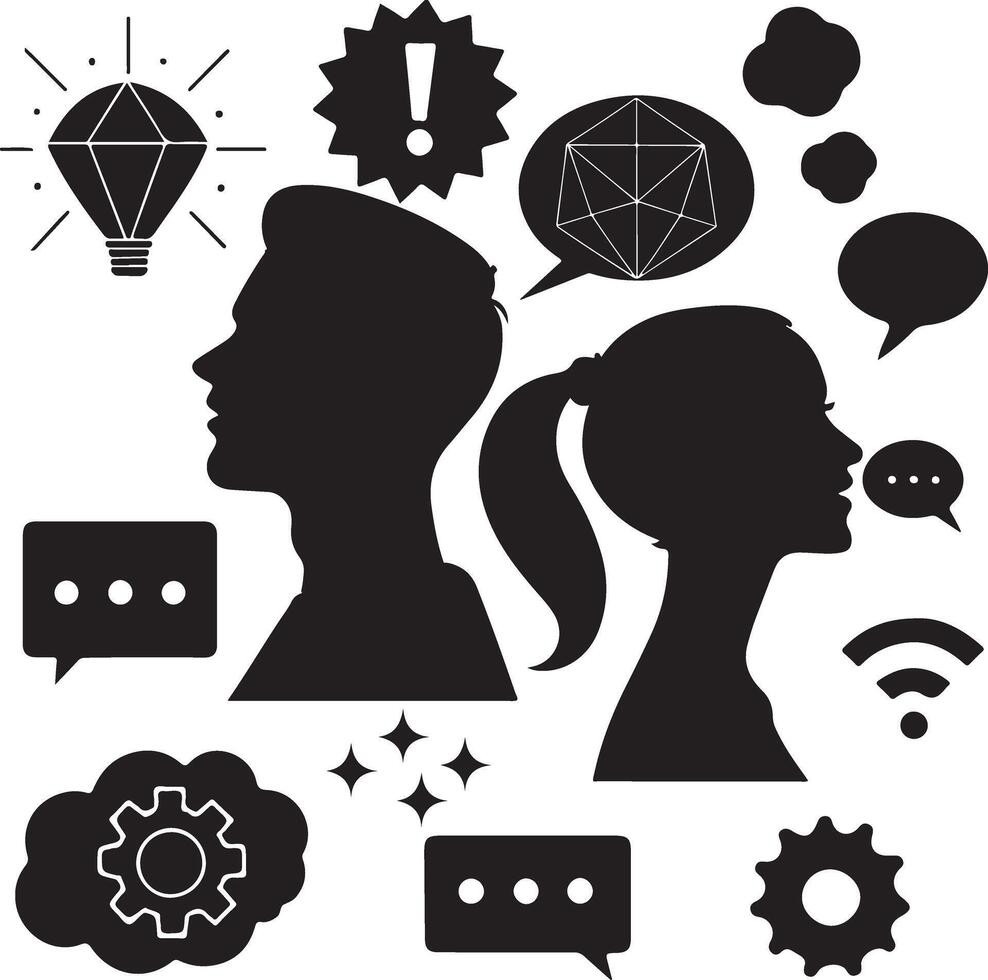 Teamwork and Innovation icons vector