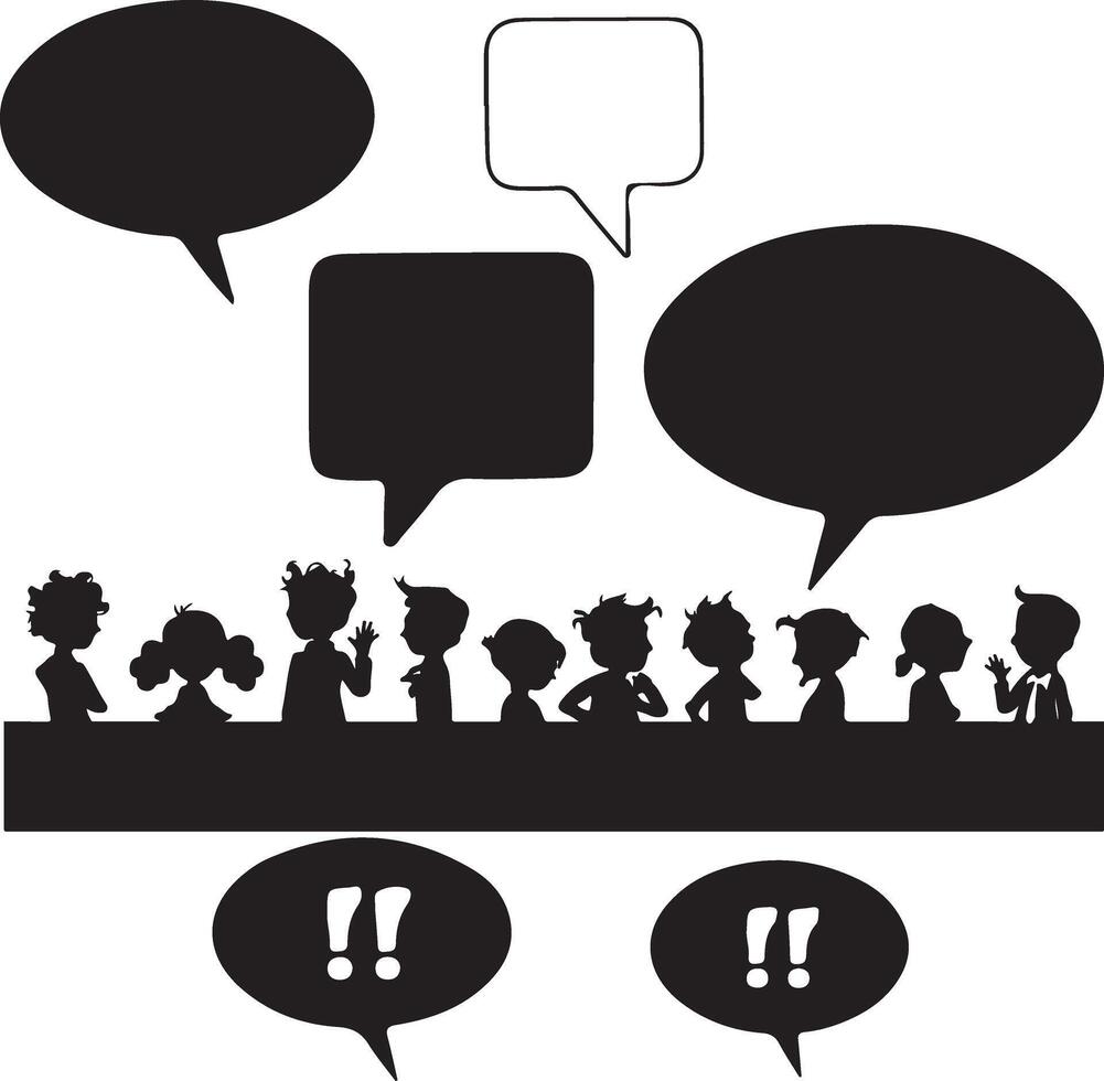 Kids Talking and Sharing Ideas vector