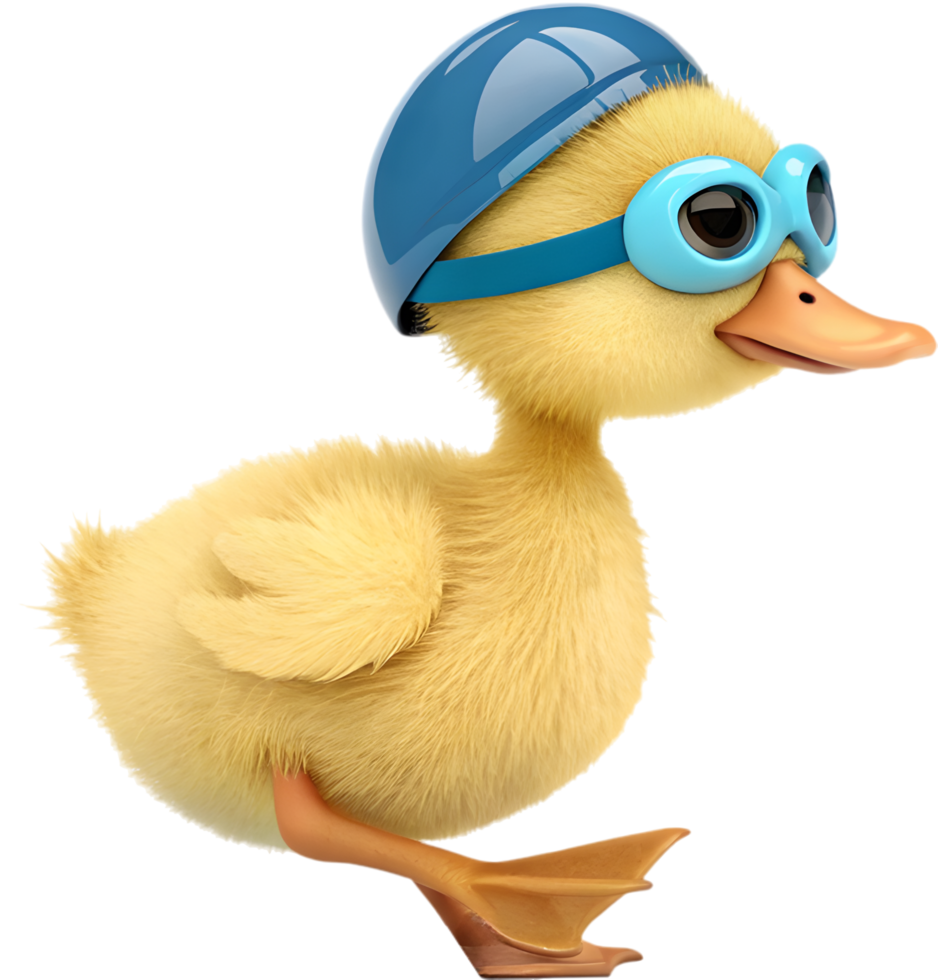 Dynamic Duckling in Sports Uniform Ready for the Game. . png