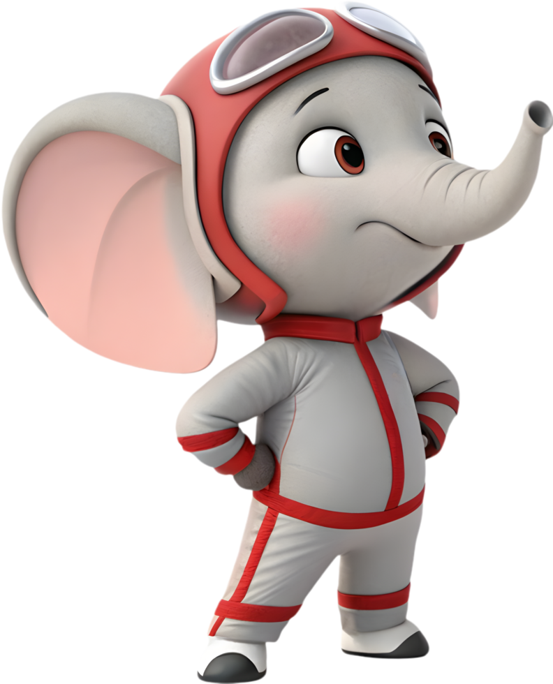 Dynamic Elephant in Sports Uniform with Joyful Movement. . png