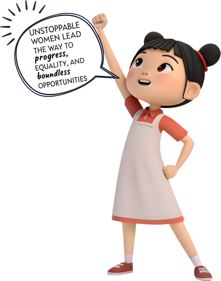 Uplifting Womens Day Clipart Featuring Inspirational Female Figure. . png