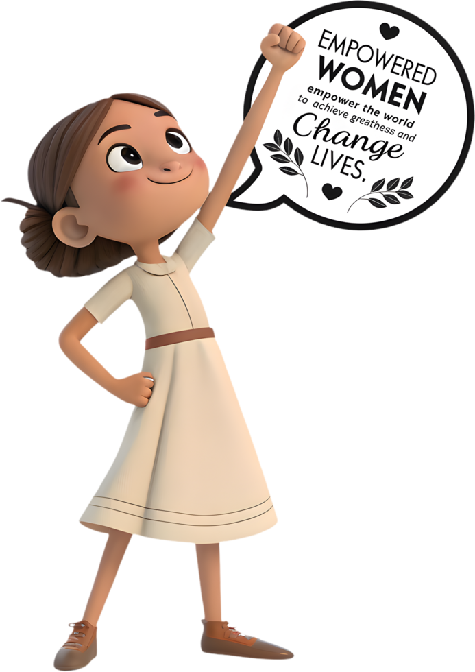 Inspirational National Womens Day Clipart Featuring Empowering Message. . png