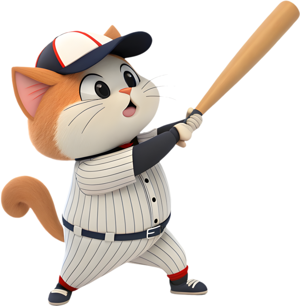 Energetic Kitten in Sports Gear Displaying Graceful Action Pose. . png