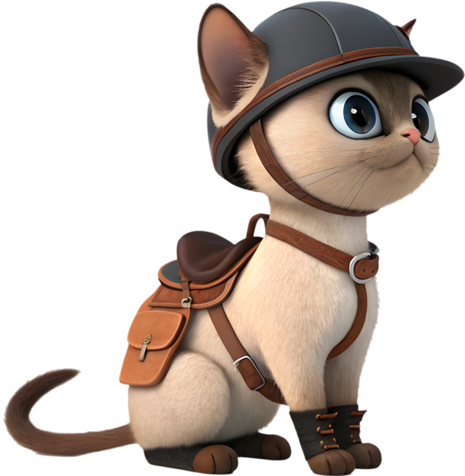 Kitten in Sports Uniform Playing Game with Graceful Action and Pose. . png