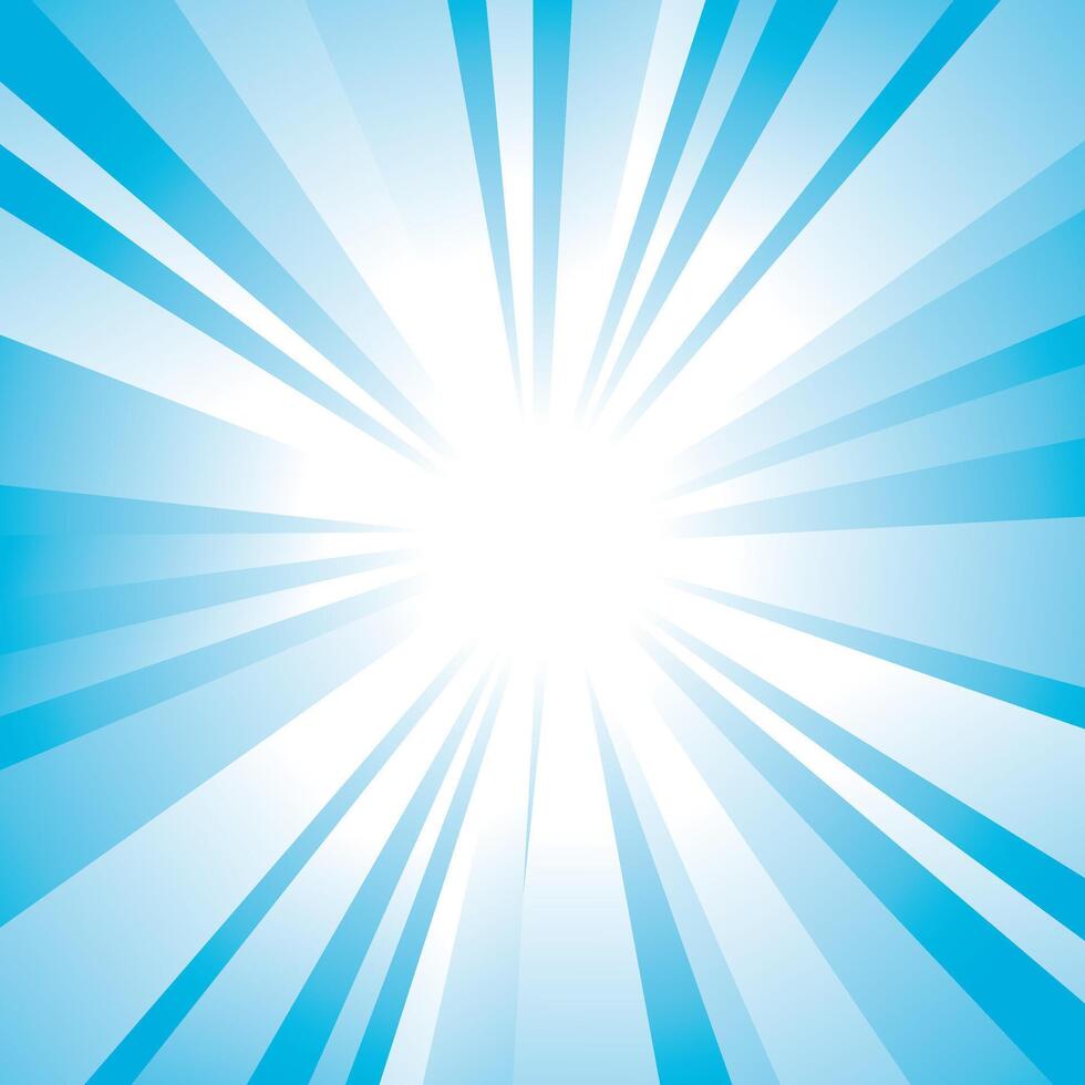 Blue shining light star burst background vector