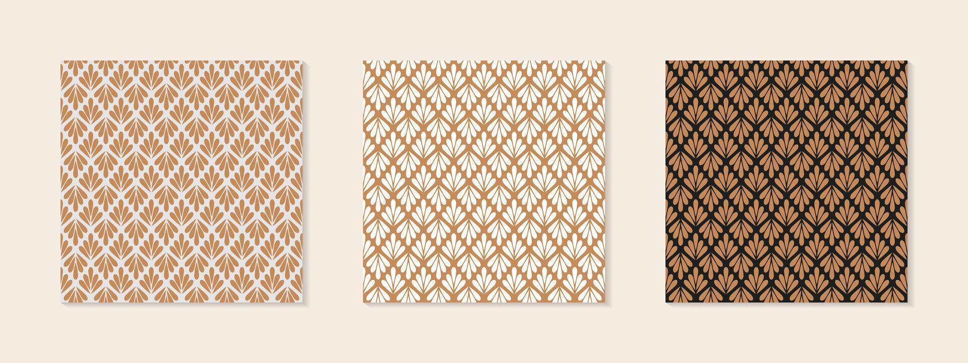 Seamless abstract modern geometric leaf pattern vector