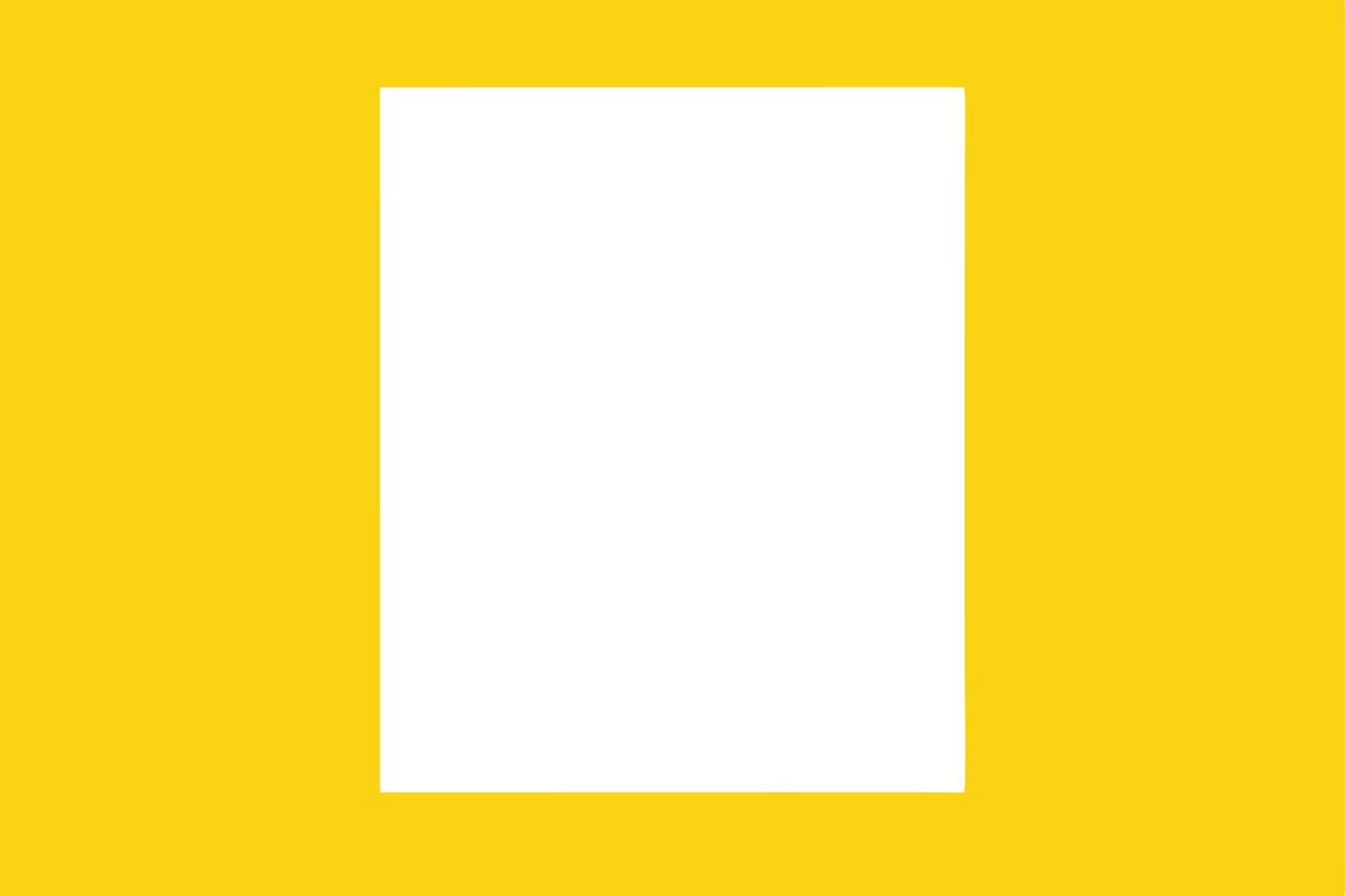 Abstract Yellow Background White Rectangular Frame Design Template. vector