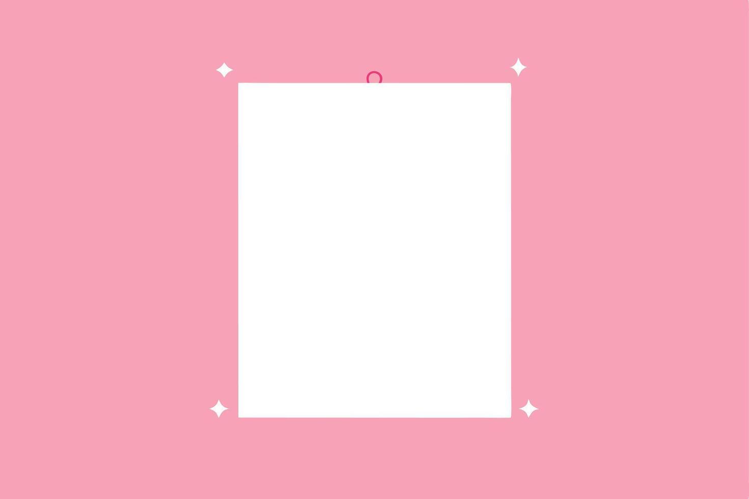 Blank Pink Paper Sheet Note Template Design Sparkle vector