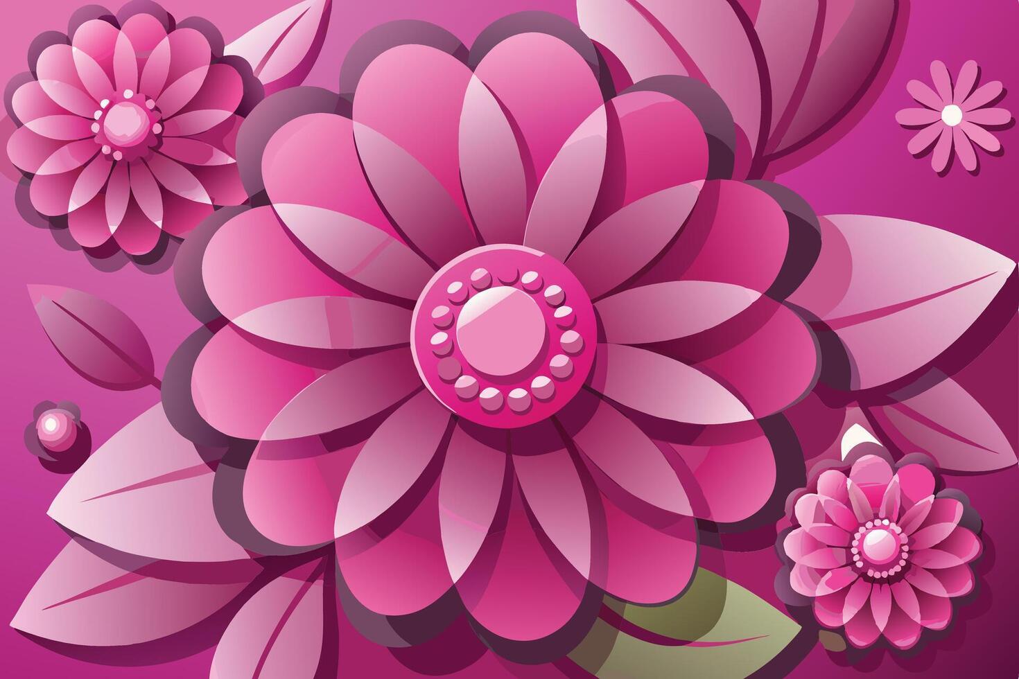 Vibrant Pink Floral Design for a Decorative Background. vector
