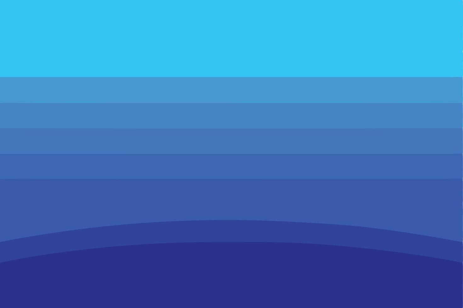 Abstract Blue Ocean Gradient Background, Horizontal Stripes, Deep Sea. vector