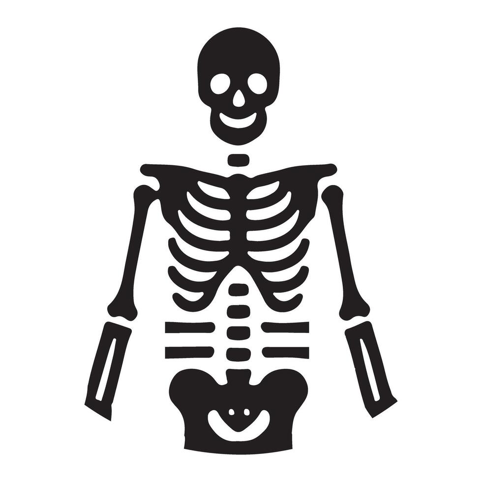 Simple Silhouette Skeleton Illustration Graphic vector
