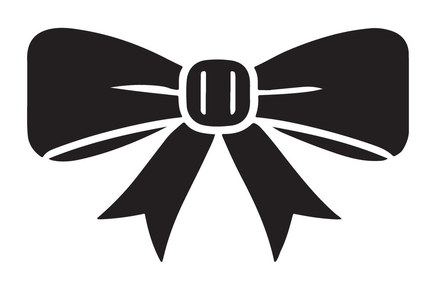 Elegant Black Silhouette Bow Tie Illustration vector