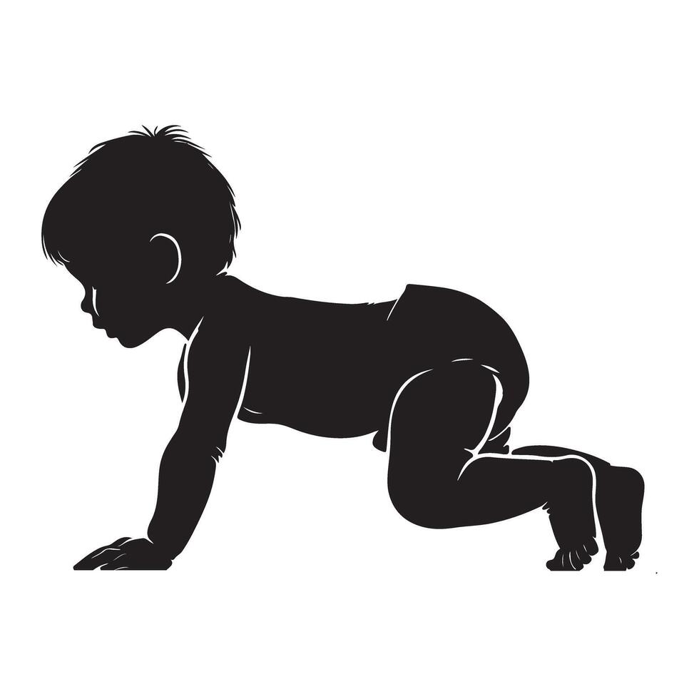 Crawling Baby Silhouette Graphic vector
