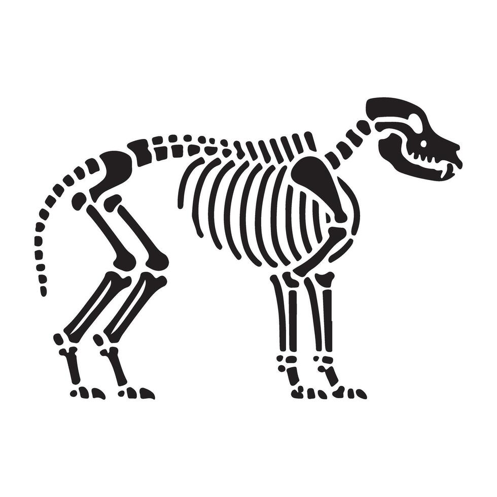 Another Dog Skeleton Silhouette Art vector