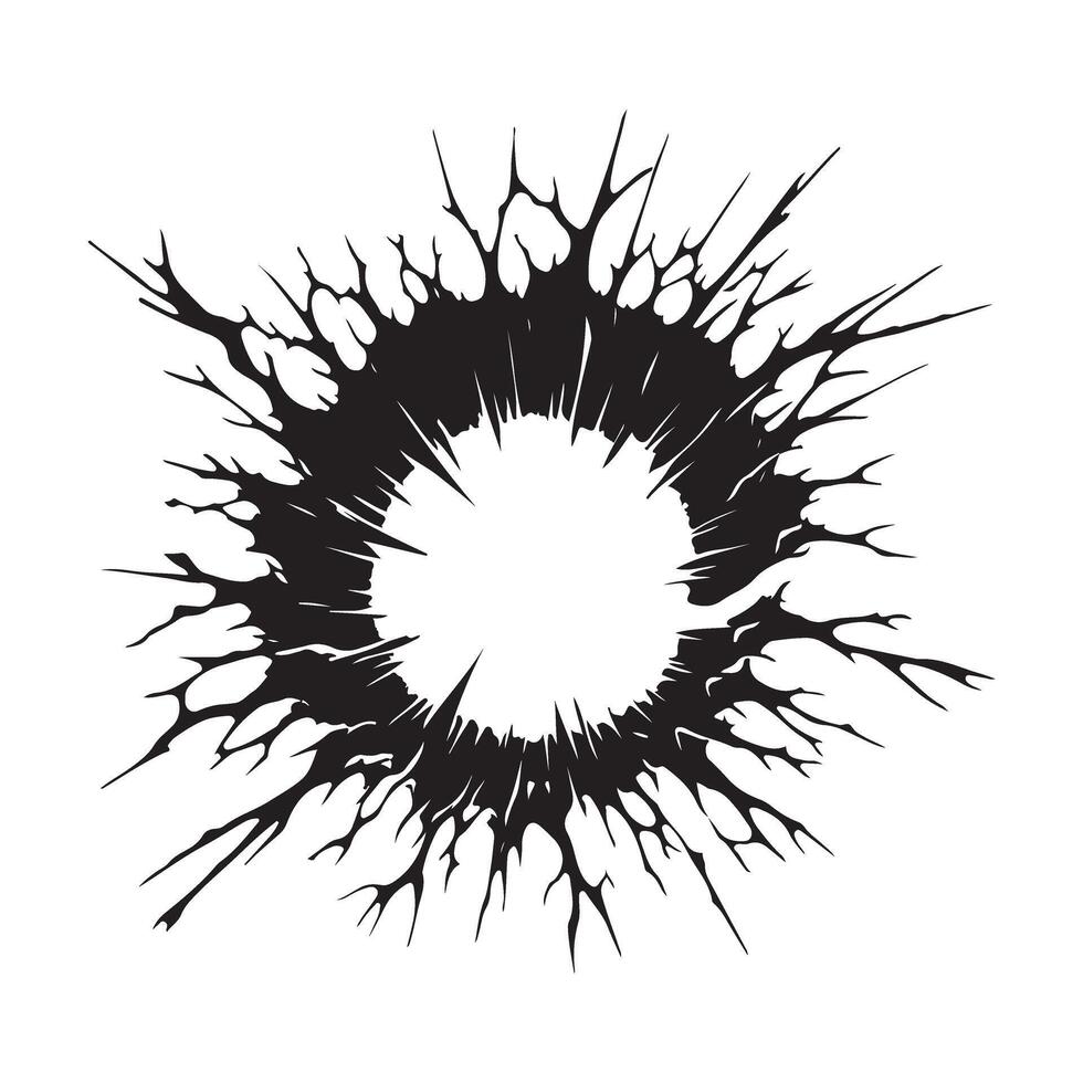 Explosion Circular Silhouette Art vector