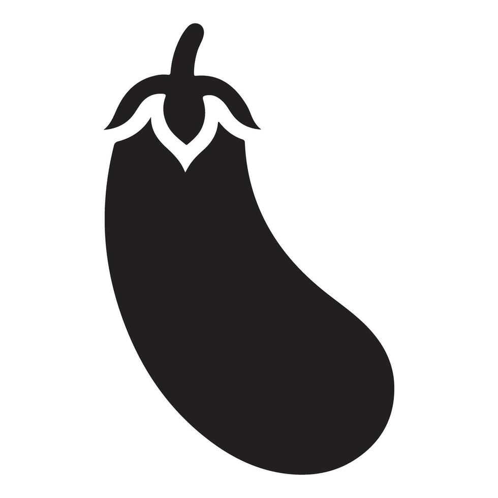 Silhouette of a Single Eggplant vector