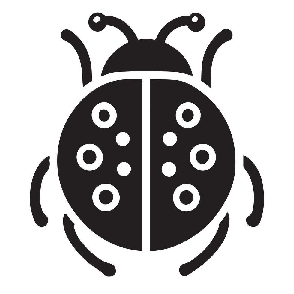 Cute Ladybug Silhouette Icon vector