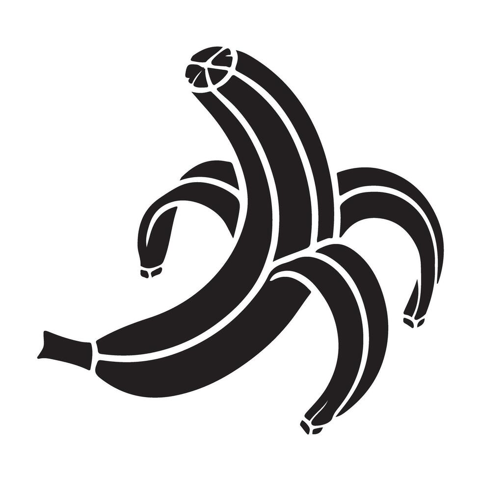 Silhouette Banana Peel Illustration Design vector