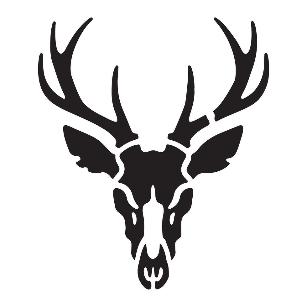 Deer Skull Silhouette Illustration vector