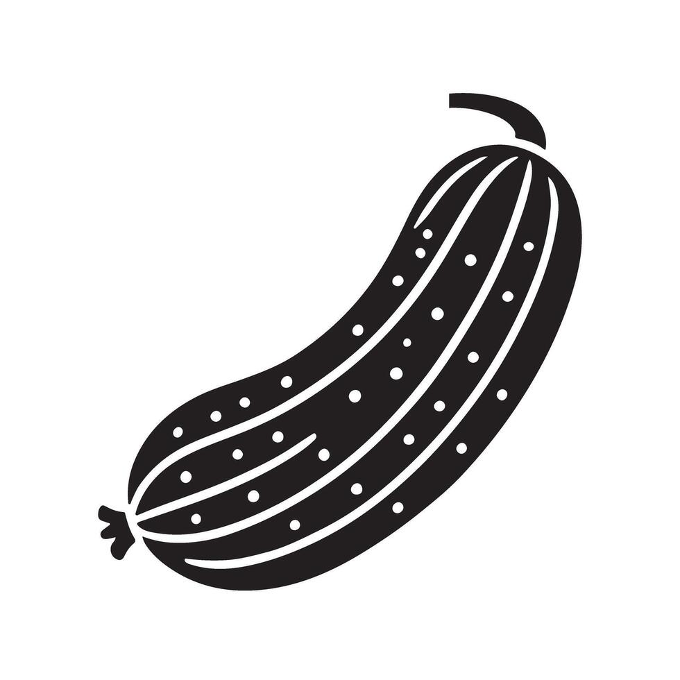 Simple Cucumber Silhouette Illustration Design vector