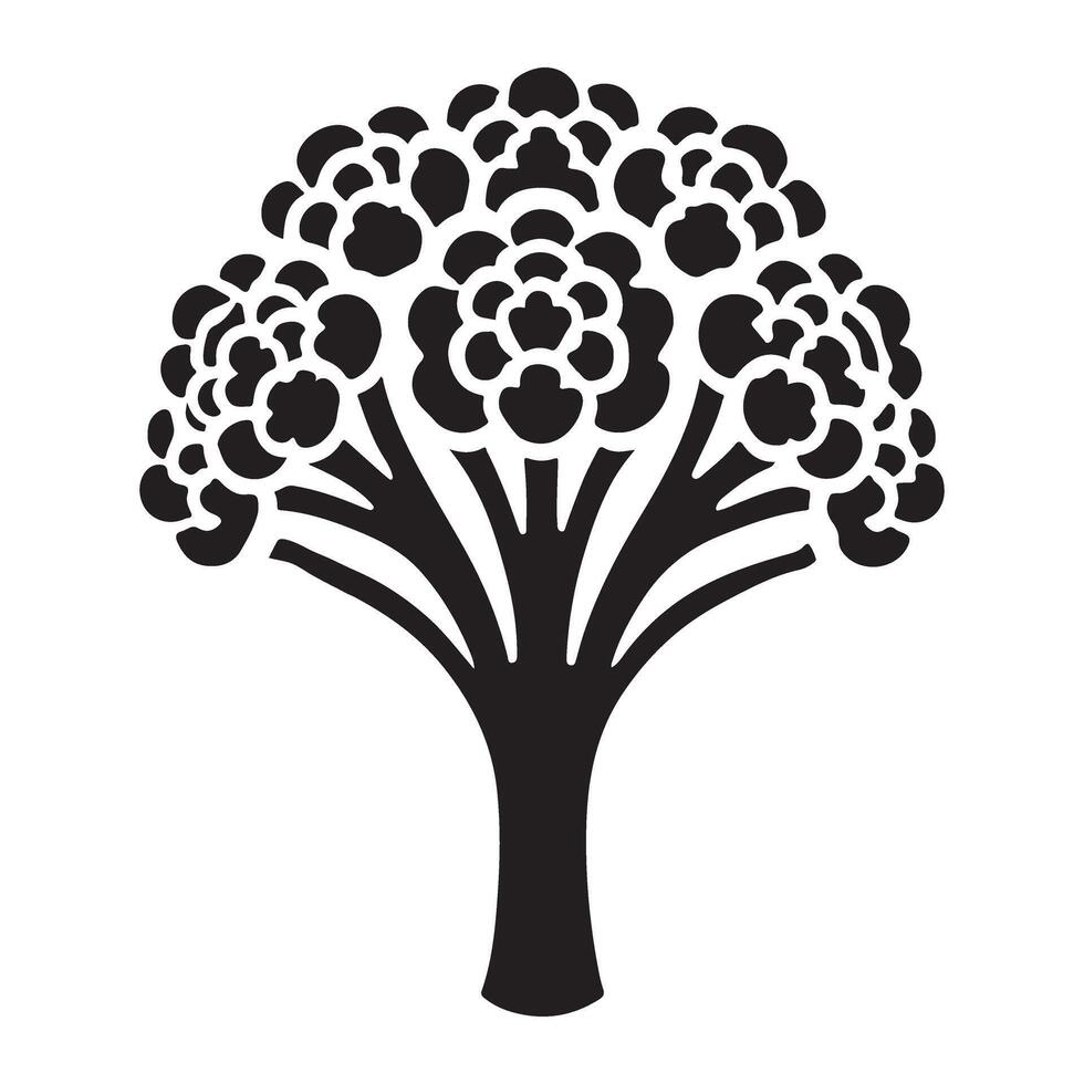 Broccoli Silhouette Illustration for Vegan Designs vector