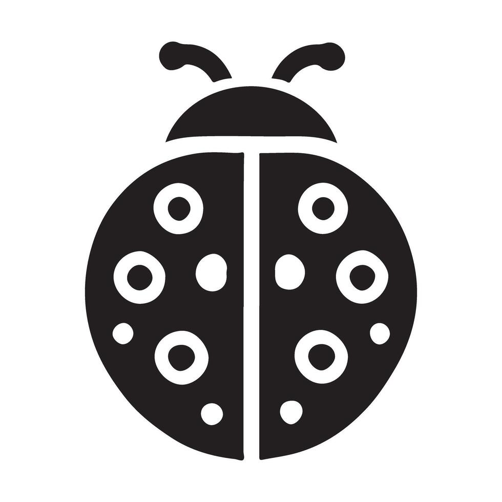 Simple Ladybug Silhouette Illustration vector