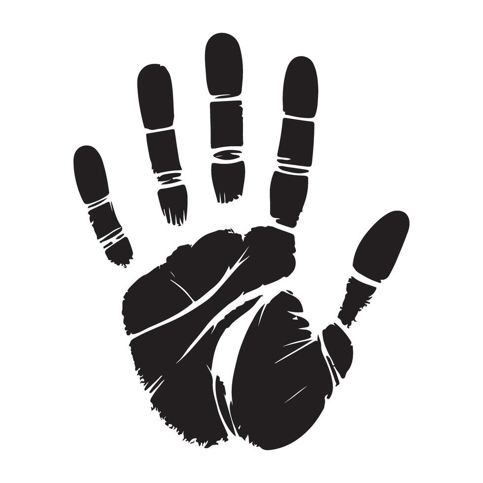 Detailed Handprint Silhouette Image vector