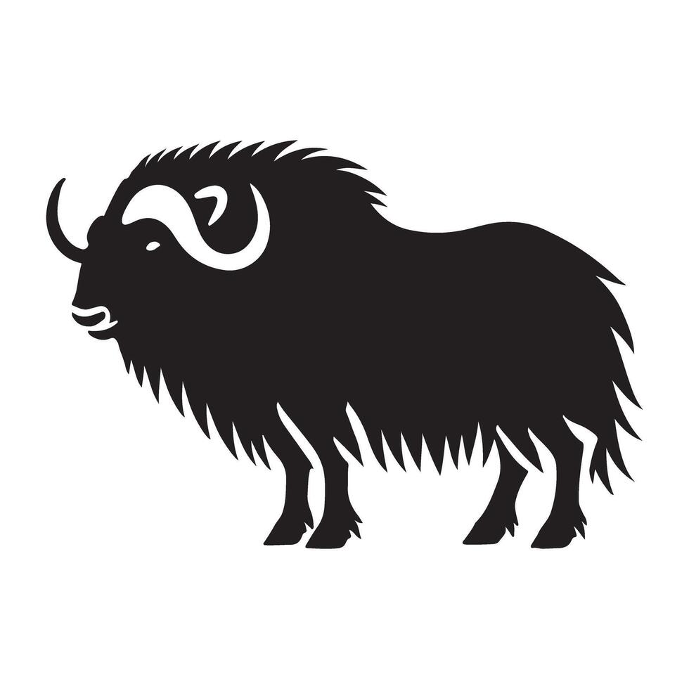 Musk Ox Silhouette Illustration design vector