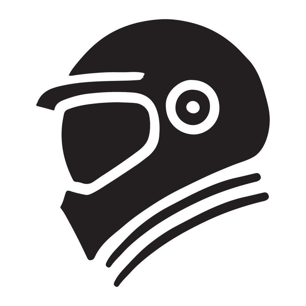 Motorcycle Helmet Silhouette Icon Biker Safety Gear vector