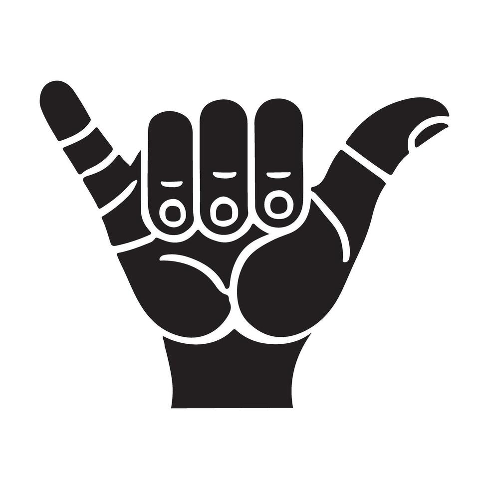 Hang Loose Hand Gesture Silhouette design Illustration vector