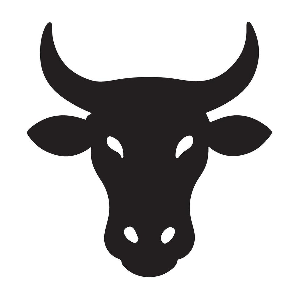Classic Cow Head Silhouette Graphic Design vector