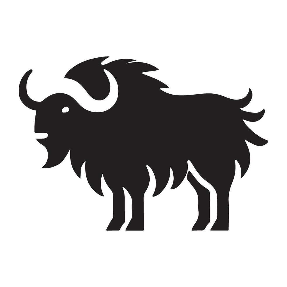 Musk Ox Silhouette Illustration for Designs vector