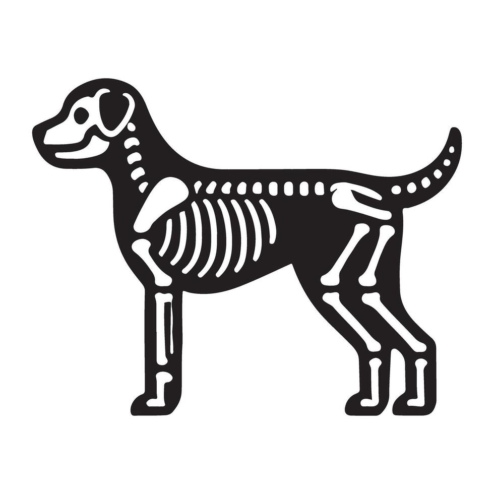 Dog Skeleton Silhouette Illustration for Designs vector