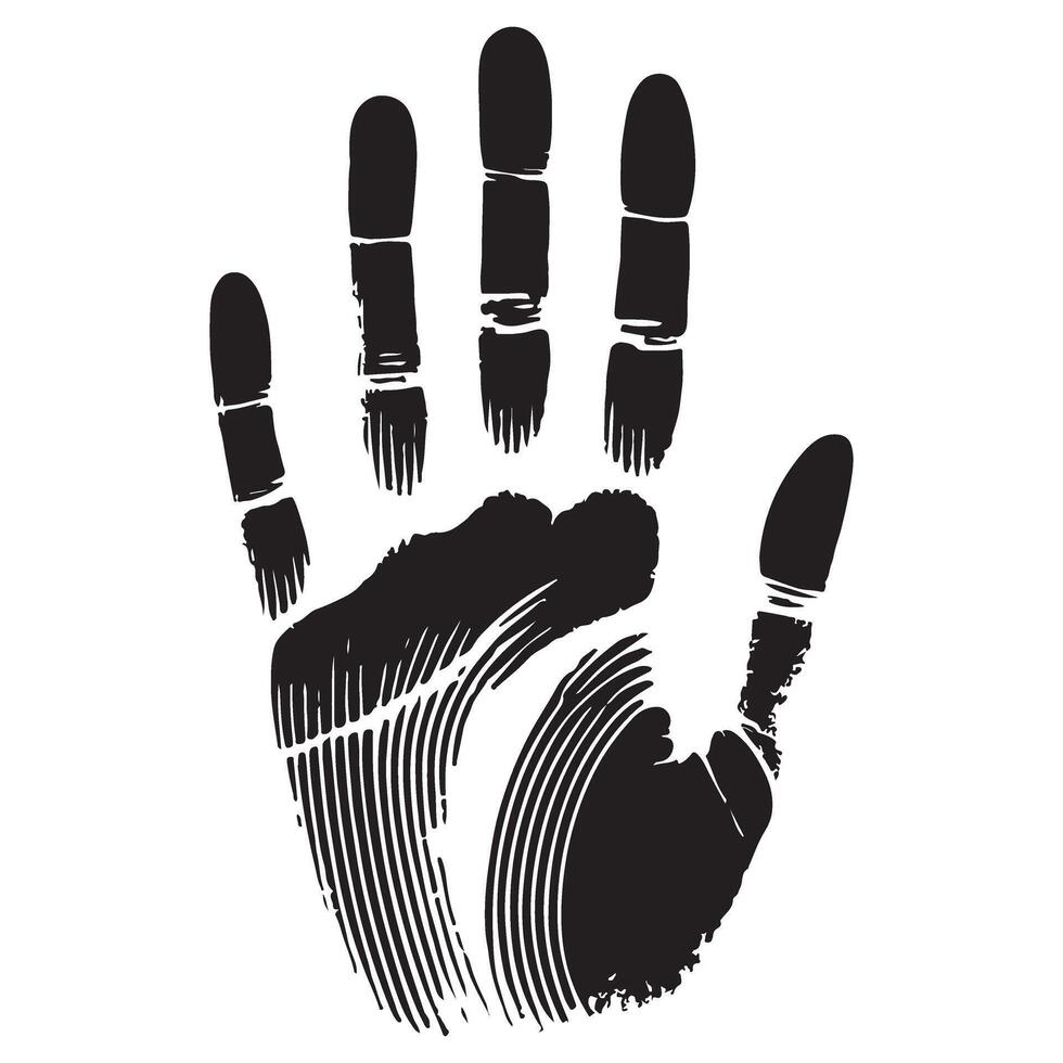 Detailed Handprint Silhouette Illustration vector